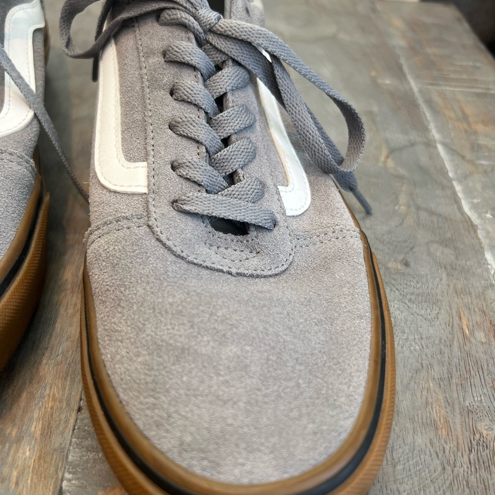 Gray and White Vans Men's Ward Suede Sneaker with gum sole. - Picture 4 of 13